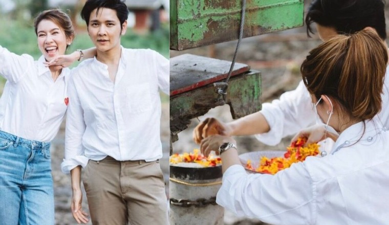 ‘โต๋-ไบร์ท’ สุดปลื้ม ทำพิธีลงเสาเอกเตรียมเริ่มสร้างบ้าน