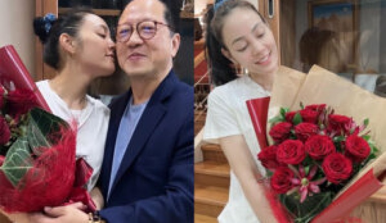 หวานไม่แผ่ว! “ตั๊ก บงกช” แชร์โมเมนต์น่ารัก “คุณบุญชัย” หอบดอกไม้เซอร์ไพรส์วาเลนไทน์