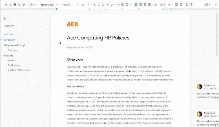 Google Docs เพิ่มฟีเจอร์สร้าง Summary อัตโนมัติ - รองรับการแก้ไขแบบ pageless