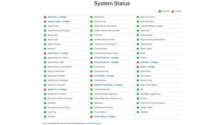 บริการ Apple กว่า 10 รายการ ทั้ง App Store, Apple Arcade, Apple Music, Apple TV+