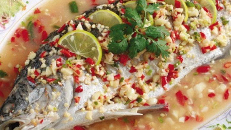 ปลาเก๋านึ่งมะนาว (สากล) อาหารจานเดียว