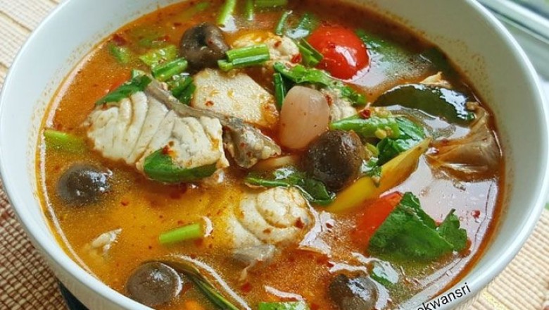 ต้มยำปลากะพงน้ำข้น อาหารจานเดียว