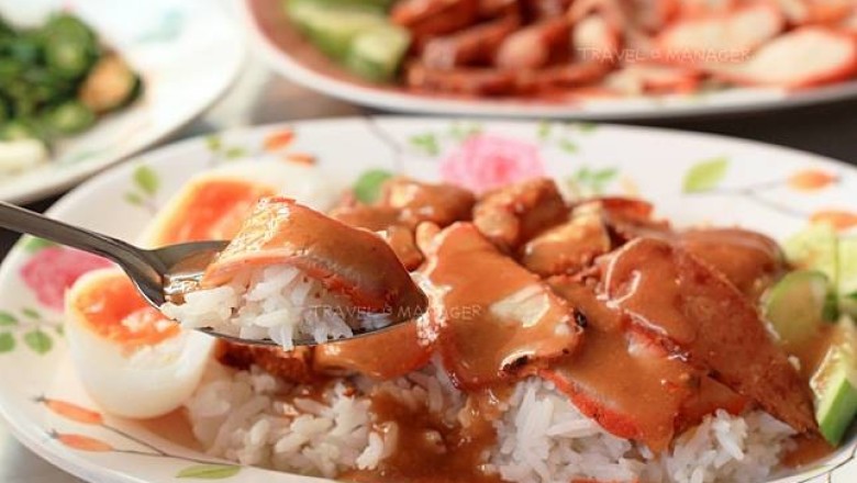 ข้าวหมูแดง อาหารจานเดียว