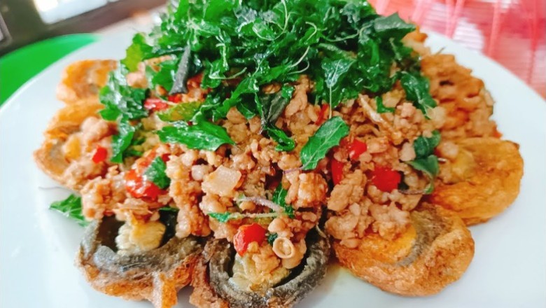 ไข่เยี่ยวม้ากะเพรากรอบ อาหารจานเดียว