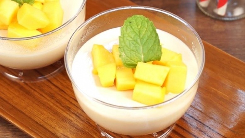 เต้าฮวยมะม่วงนมสด ขนมหน้าร้อน Low calorie