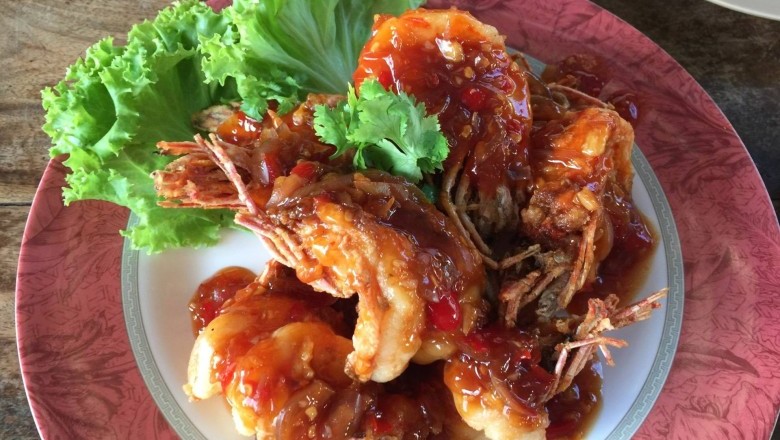 กุ้งสามรส อาหารจานเดียว