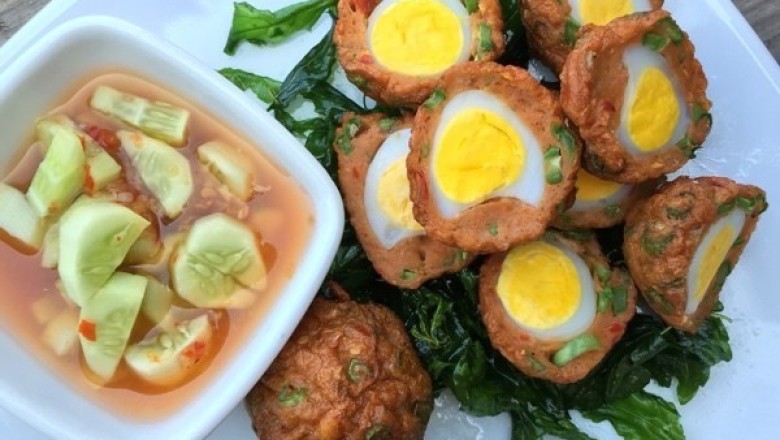 ทอดมันไข่นกกระทา อาหารจานเดียว