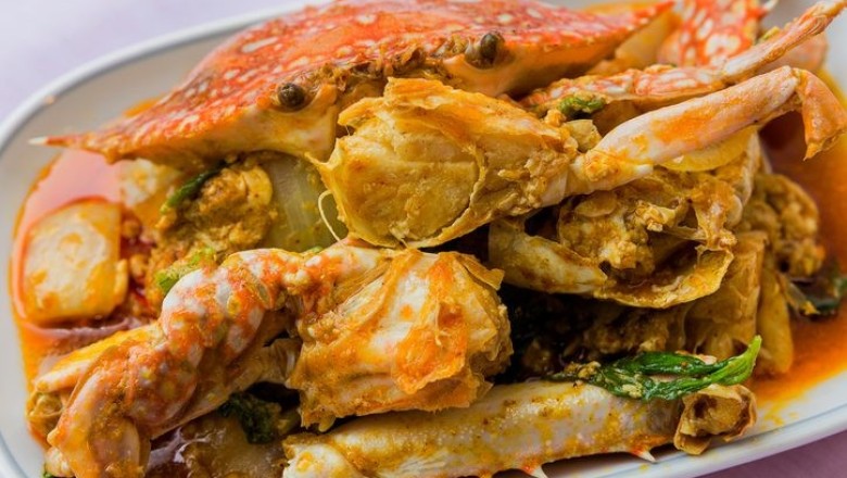 ปูผัดผงกะหรี่ อาหารจานเดียว