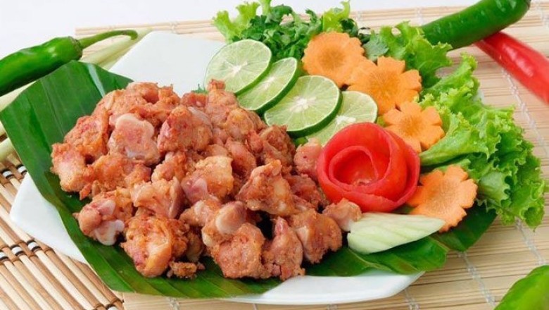 เอ็นข้อไก่ทอด อาหารจานเดียว