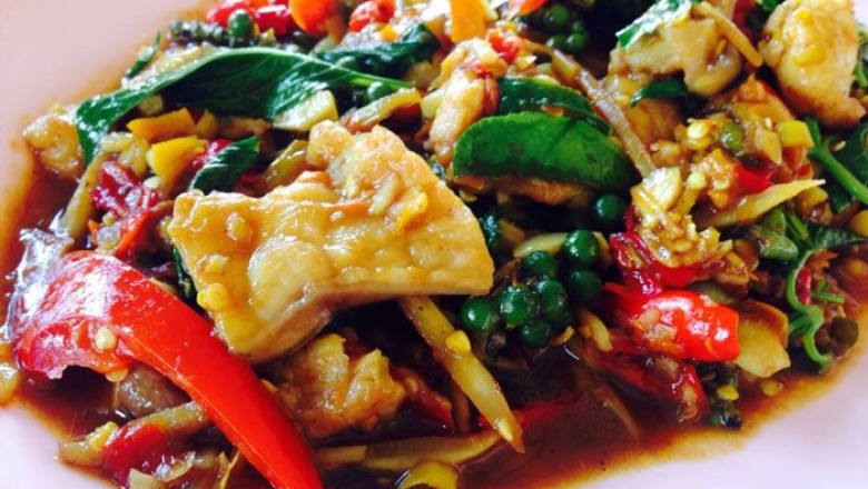 ปลาคังผัดฉ่า อาหารจานเดียว