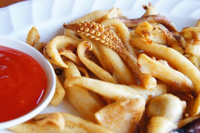 ปลาหมึกแดดเดียว อาหารจานเดียว