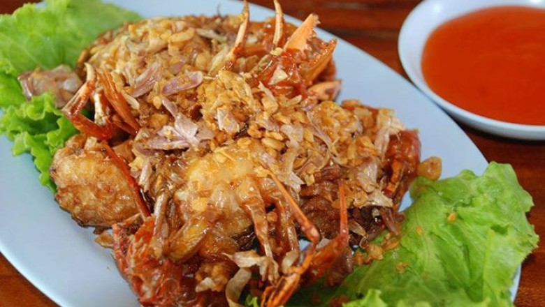 ปูทอดกระเทียมพริกไทย อาหารจานเดียว