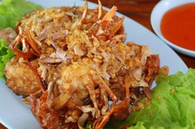 ปูทอดกระเทียมพริกไทย อาหารจานเดียว