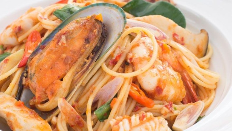 สปาเก็ตตี้ต้มยำทะเล อาหารจานเดียว