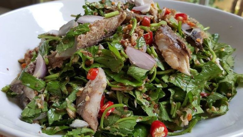 ยำใบบัวบก อาหารจานเดียว