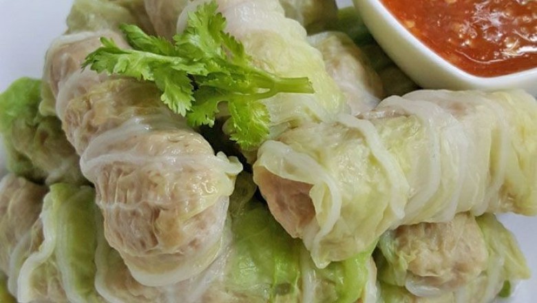 ผักกาดขาวสอดไส้ไก่สับ