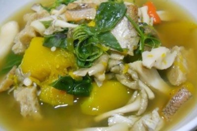 แกงเลียงปลาช่อนย่างผักรวม อาหารเพื่อสุขภาพ