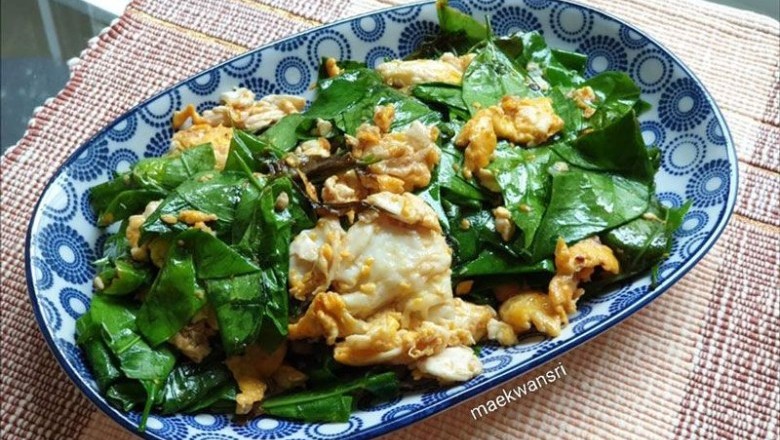 ผัดผักเหลียงใส่ไข่ อาหารภาคใต้