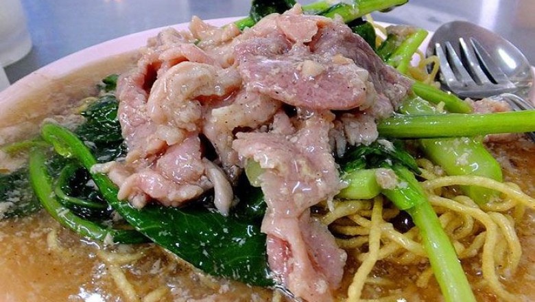 ราดหน้าหมี่กรอบ (สูตรหมูหมัก) อาหารจานเดียว